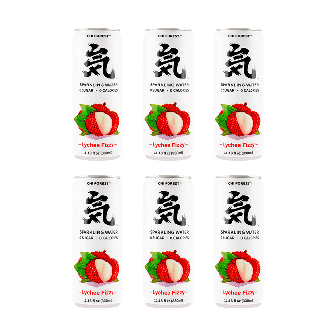 【Value Pack】Lychee Fizzy Sparkling Water, 11.15fl oz*6
