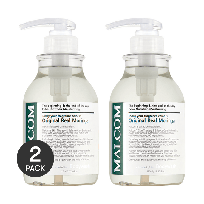 Classic Moringa Body Wash Gentle Cleansing Daily Shower Gel 17.58 fl oz *2【2 Packs】