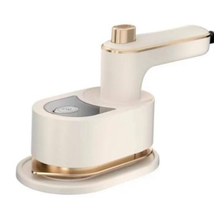 Foldable Mini Steam Iron 10s Quick Heat  3D Energy-Concentrating Design Anti-scald Base Beige 110V
