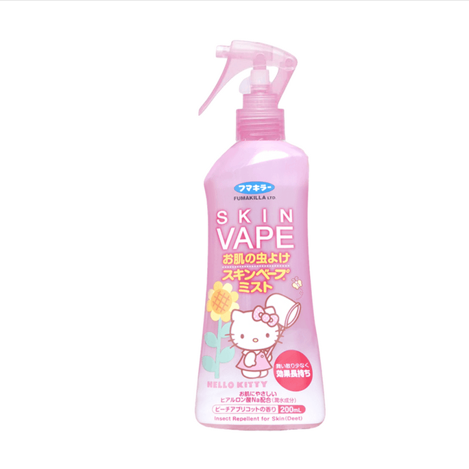 【アメリカ直送】VAPE 蚊よけスプレー（日本）携帯便利 家族みんなで使える 長時間蚊よけ キティちゃん限定 ピンクボトル 200ml【夏アウトドア】