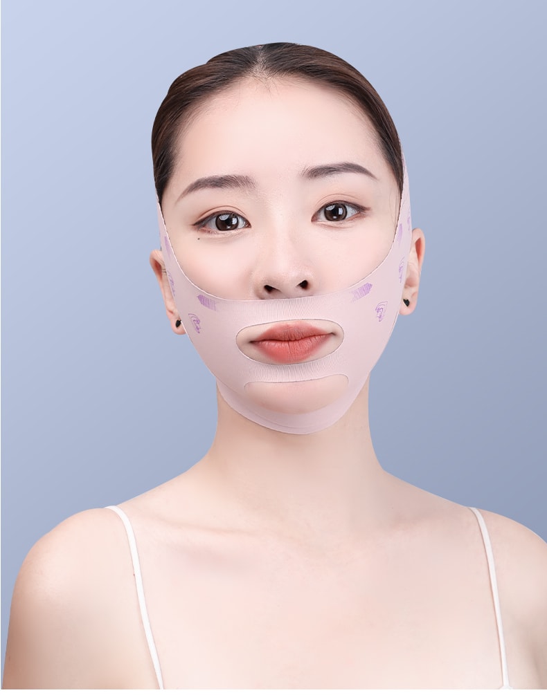 SeeYouth 【官方授權 升級石墨烯】 瘦臉神器V臉2.0版本提拉麵罩緊緻面部輪廓法令紋雙下巴睡眠繃帶舒適透氣面料 珊瑚粉1件