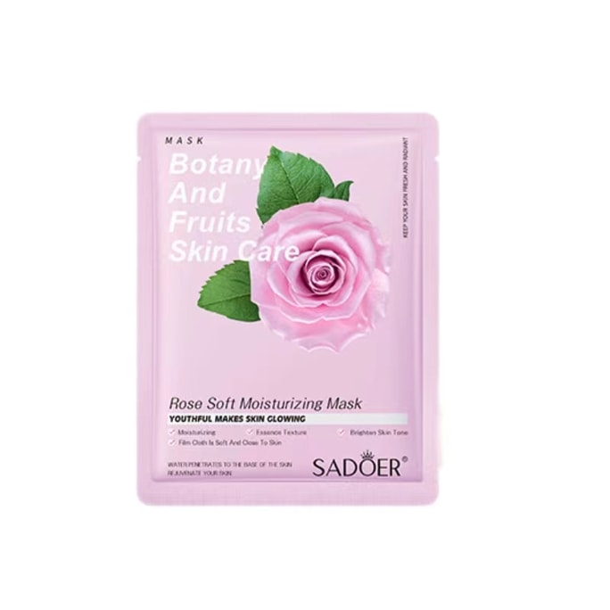 Botanical Facial Mask Hydration Boost Soothe Nourish Calming -Rose 10Sheets