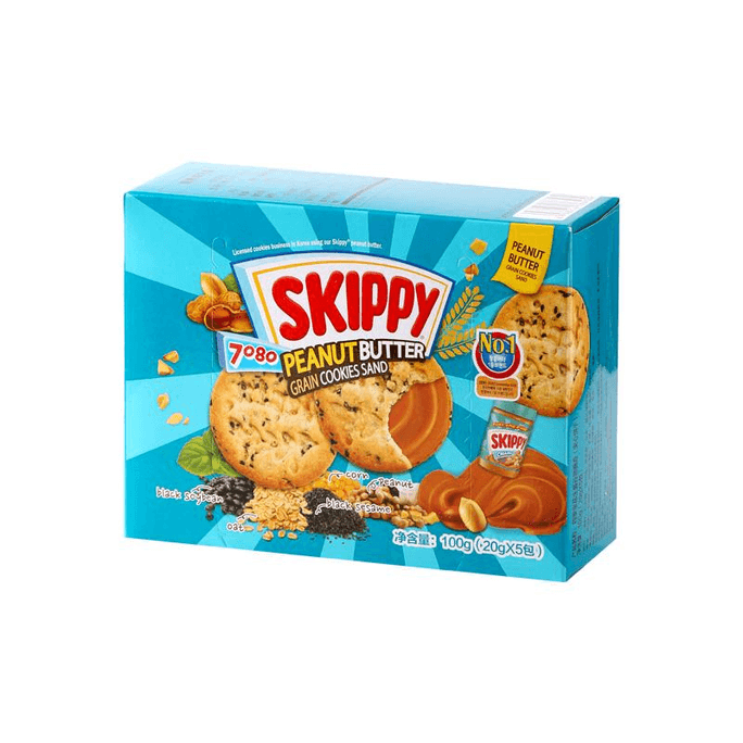 【中国直邮】 韩国 SKIPPY 四季宝印尼进口花生酱夹心饼干点心休闲零食品100g*1盒