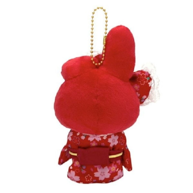 日本 SANRIO 人氣限定 紅色 櫻花與服美樂蒂 掛件鑰匙圈 1個