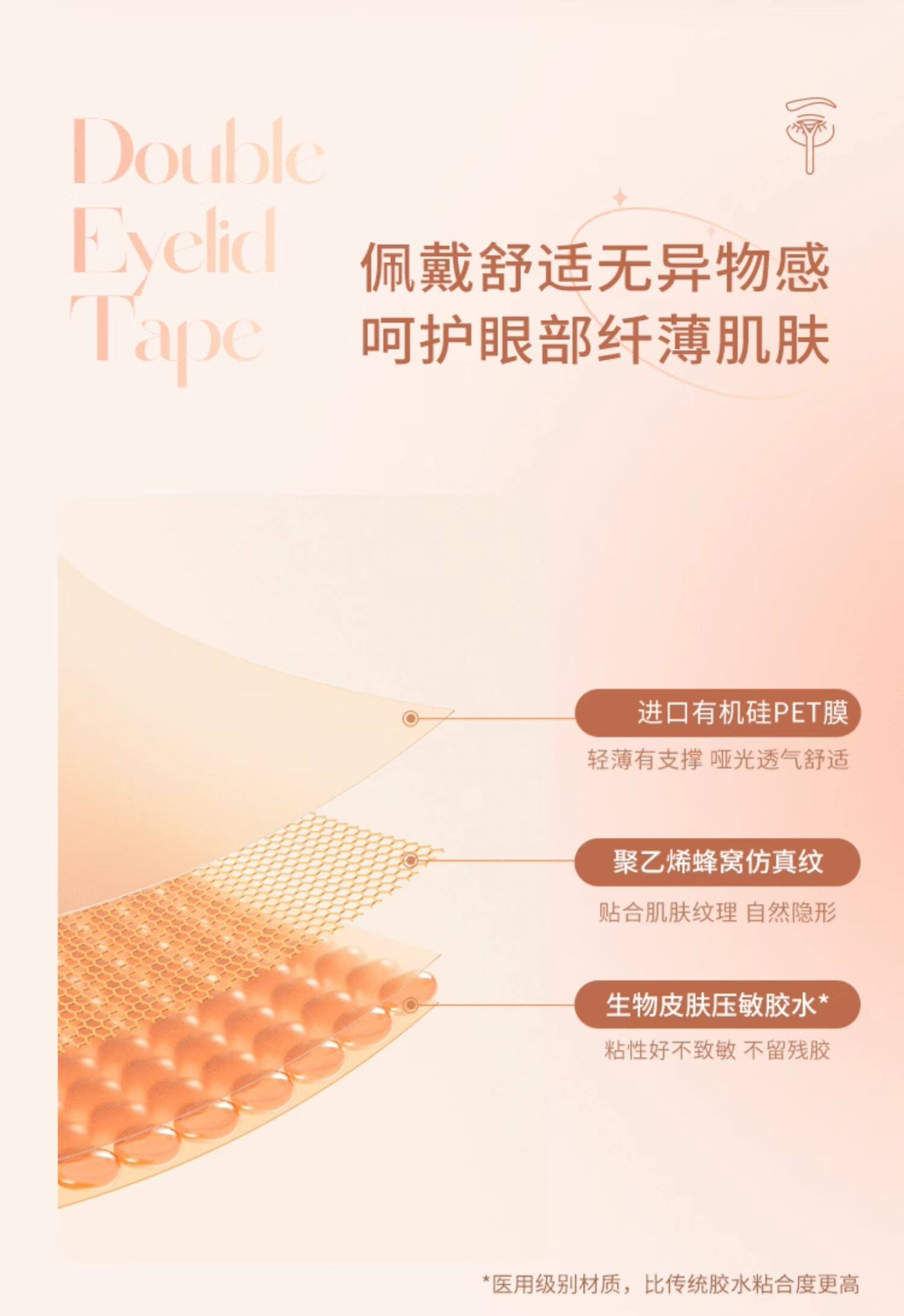 【中國直郵】 AKF 雙眼皮貼 女隱形自然無痕專用定型持久正品 月牙型M【卷裝120貼】1件