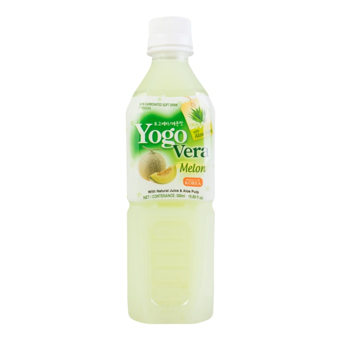 韩国YOGO VERA天然芦荟甜瓜汁 果肉添加 500ml