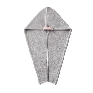 Hair Dryer Cap Quick-Dry Thickened Wide Long Washing Towel Bath Cap Grey 1pc FBMQC