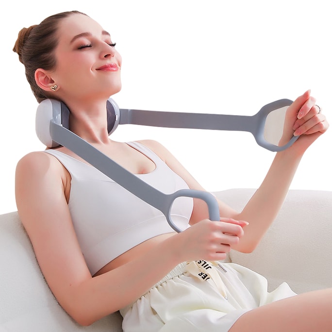  Multi-Mode Neck Massager with Heat - 5 Modes & 3 Heat Levels, Portable Mini Massage for Shoulder, Back, Head & Belly, Upgrade Hand Strap for Precision