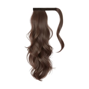 Velcro Self‑Wrap Wig Braid Self‑Wrap Velcro Curly Ponytail【Cool Brown】1 Piece Low Ponytail Wig Braid Simulated Hair Natural Fluffy High‑Crown Wig