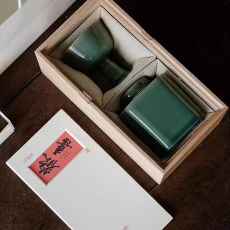 美国 赵赵的茶 ZhaoTea 新中式茶礼盒 · 小欢喜 · 青瓷茶杯茶叶罐组合 · 一罐一杯 送礼/摆设/存茶/品饮 茉莉绿茶40g 4
