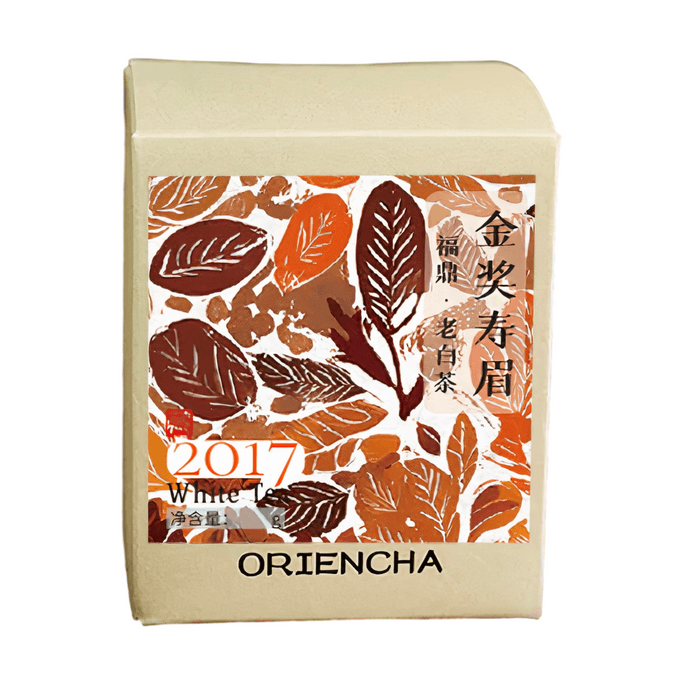 Oriencha 【美国现货秒发】金奖寿眉茶叶 2017年福鼎高山老白茶清甜滋润养生 30 克