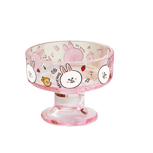 【中国からの直送】日本 LINE FRIENDS デザートグラス アイスクリームカップ 漫画 ハイフットジュースカップ コニースタイル 1パック