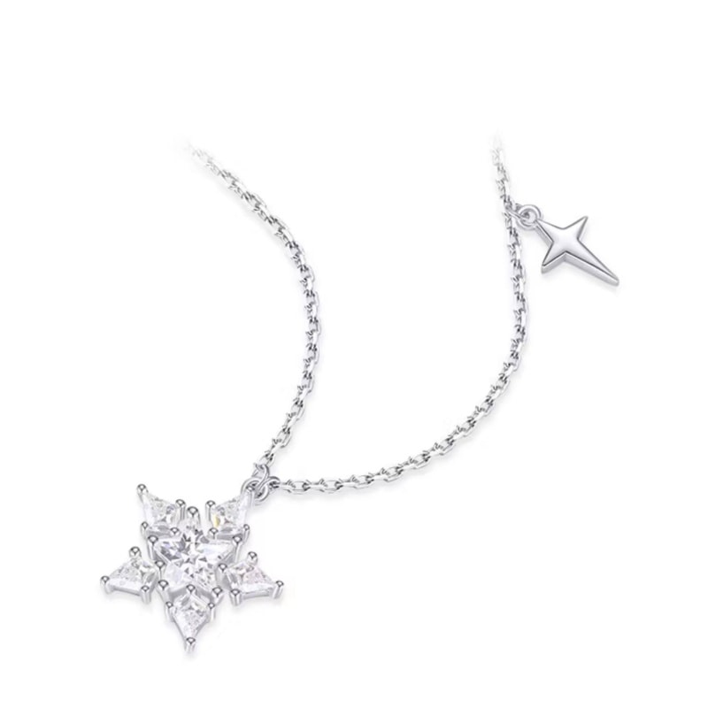 【中國直郵】 周大學生 幸運星項鍊純銀S925女款設計感鎖骨鏈輕奢小眾手鍊聖誕禮物 單條裝