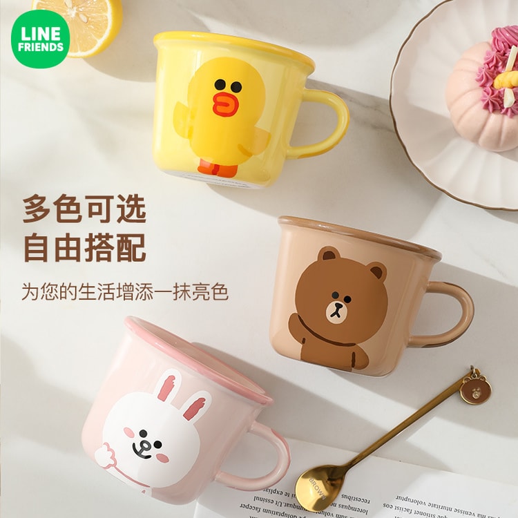 中国直送】日本 LINE FRIENDS ブラウンベア セラミックカップ かわいい