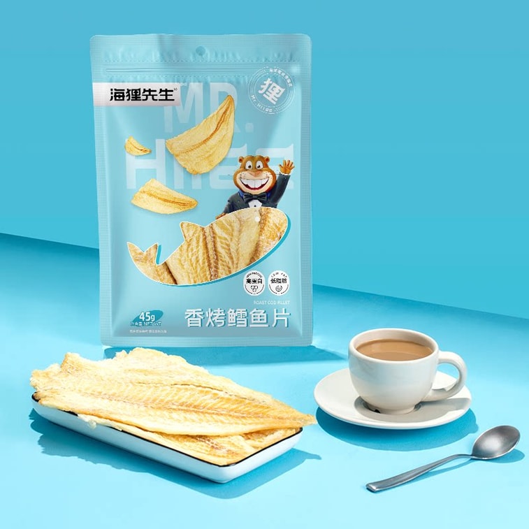 【中国直邮】 海狸先生 香烤鳕鱼片 45g 即食海鲜 3