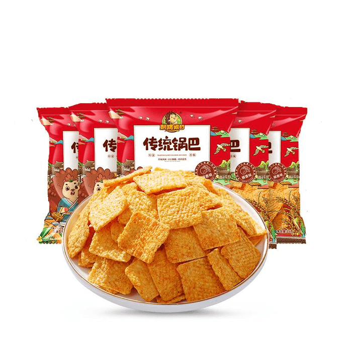 【中国直邮】刺猬阿甘传统锅巴椒香味怀旧追剧解馋小零食休闲食品小吃 15g*5包