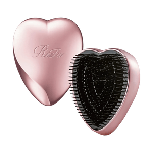 Heart Brush, Rose Gold, Portable Compact, Gentle Detangling, Heart-Shaped Design