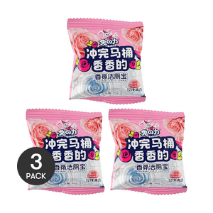 Fragrant Toilet Cleaner Block, Rose, 1.76oz  *3【3 Packs】【Rose Scent】【Cleaning & Deodorizing】