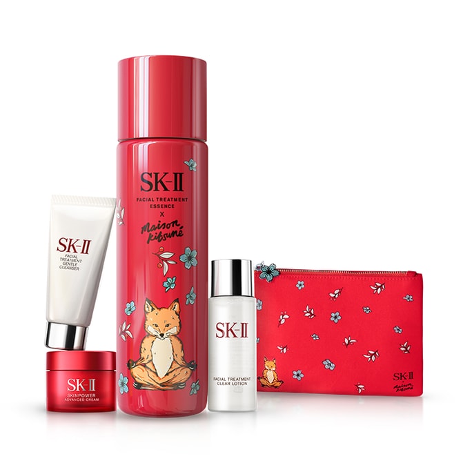 Skincare Set Limited Edition Essence 230mL Clear Lotion 30ml Facial Cream15g Facial Treatment Cleanser 20g