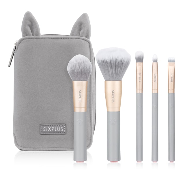 SIXPLUS 5Pcs Makeup Brushes-Heart Pet