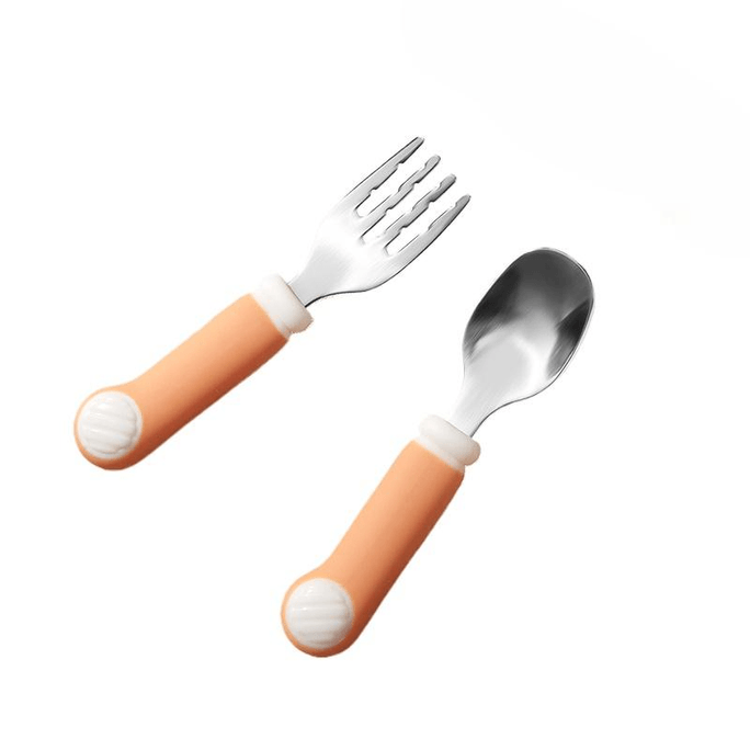 October Crystallized Children's Spoon Stainless Steel Baby Food Tools Fork Spoon 1 Set