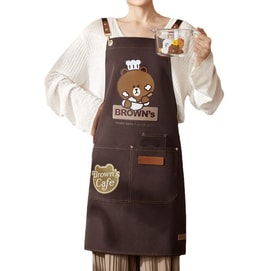 Apron Kitchen Household High-color Value Waterproof Anti-oil Stains Can Wipe Hands Work Clothes Waist Apron Deep Curry