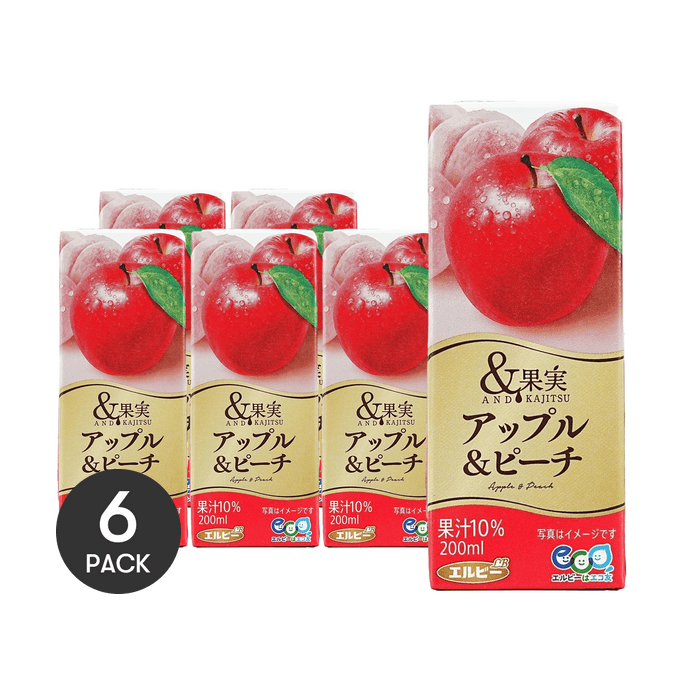 Fruit Apple & Peach Paper, 6.76 fl oz *6【6 Packs】