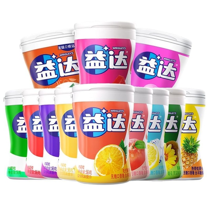 【中国直邮】 益达 口香糖 混合口味  56g*5盒   清新口气糖零食