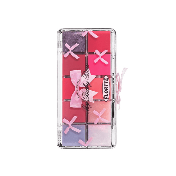 【Expédition directe de Hong Kong】 Palette de fard à lèvres Lolita "Princess Heartbeat" 10 couleurs, 02# Doux et collant, 17g, palette de couleurs froides, style coréen, tons roses froids, bricolage, lèvres pulpeuses brillantes, hydratant et non collant