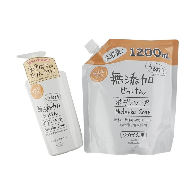 Mutenka ボディソープ ポンプ式 + 大容量詰め替えセット、16.9液量オンス + 40.1液量オンス 4