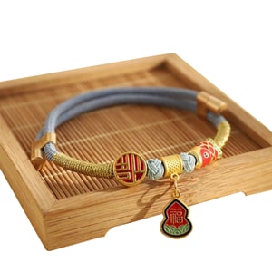 Cat Collar New Year Accessories Knitted Cat Kitty Kitten Decorations Necklace Blue Rope Fu Label Fulu M