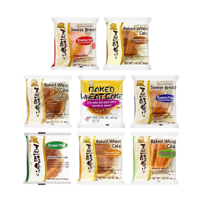 Natural Yeast Baked Wheat Bread,2.82 oz*8【8 Flavors Combo Packs】