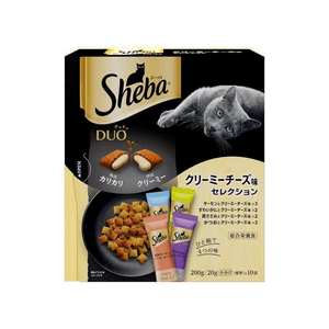 DUO Cat Snacks - Crispy and Fragrant Filled Bites, 20g x 10 packs [Rich Cheese + Multiple Fish Flavors]