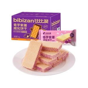 【中国直送】ビビザン 里芋と紫芋のウエハースビスケット 210g - アフタヌーンティー、美味しいおやつ、カジュアルフード