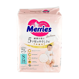 日本KAO花王 腰贴尿不湿尿布 妙而舒First Premium S号 4-8kg 54片