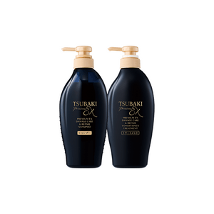 Tsubaki Black Camellia Premium EX Damaged Hair Care Set, 400ml×2