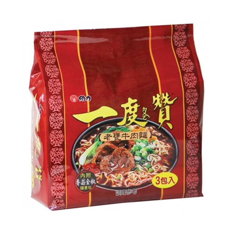 台湾直邮 维力一度赞老瓮牛肉面3枚入 亚米