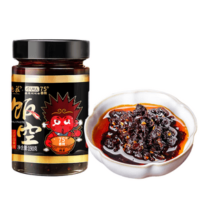 【中国直邮】 MORALS VILLAGE重庆德庄 德庄75° 豆豉油辣椒190g 爆辣变态辣拌饭酱 拌饭拌下饭菜面酱 辣椒酱