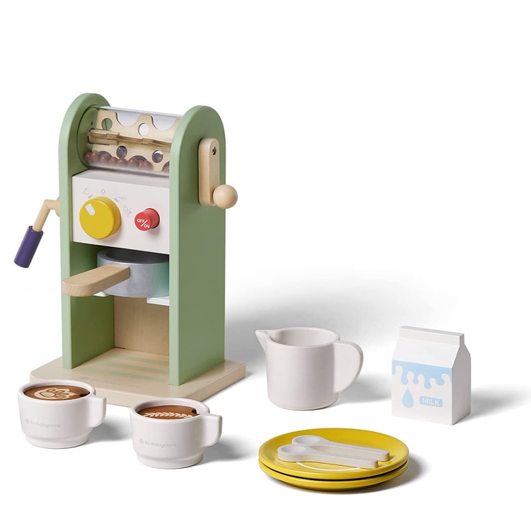 Coffee Maker, Wooden Coffee Machine, Toy Coffee Maker With Set of