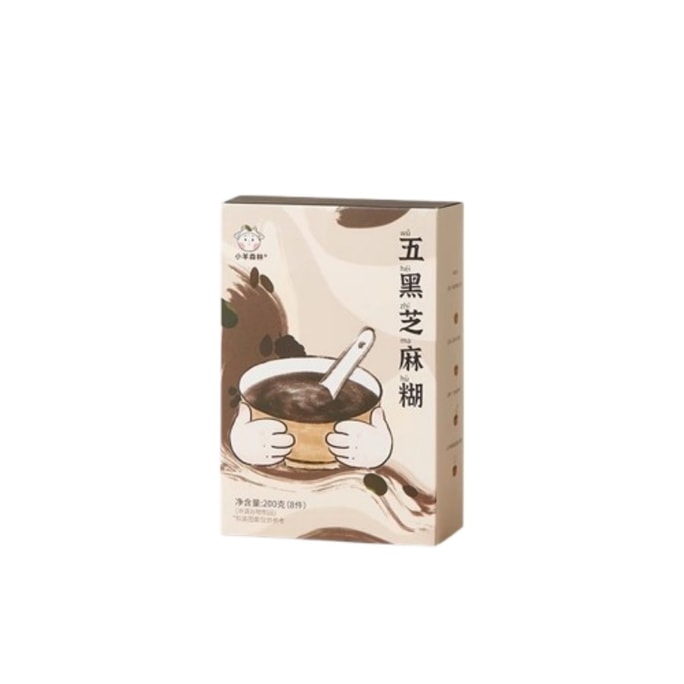 【中国直邮】  小羊森林 儿童早餐五黑芝麻糊即食米糊营养独立小包装五黑粉 200g