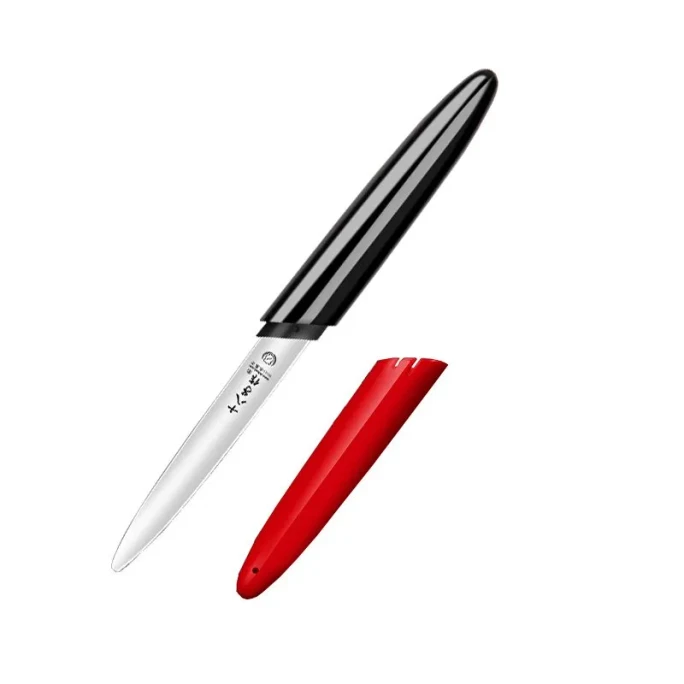 Lipstick-shaped fruit knife with sheath, portable stainless steel, aesthetically pleasing, home and dorm small fruit knife *1 piece