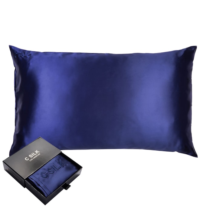 Silk Pillowcase 22mm King-Blue