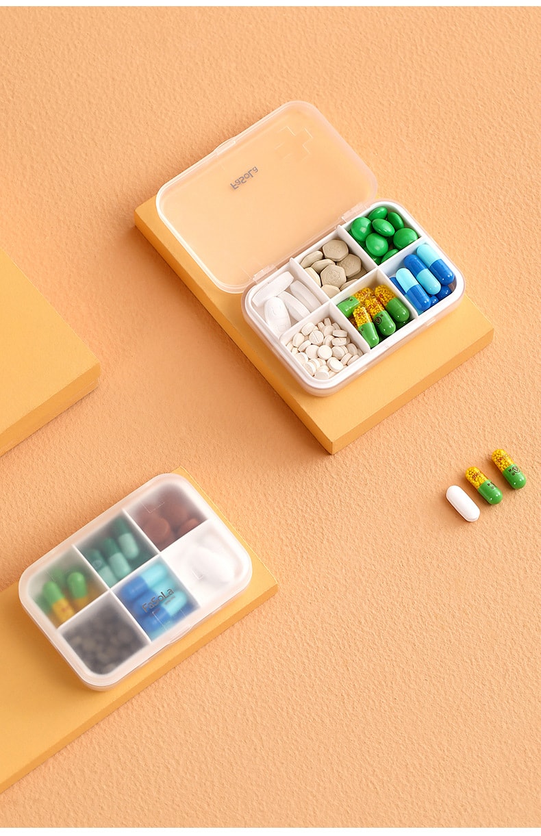 FaSoLa 六格药盒 一个装 一体设计 密封防潮 简约迷你 分类分格