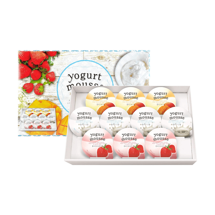 日本金沢兼六 酸奶慕斯果冻礼盒 草莓味+布丁味+芒果味 10枚入 520g