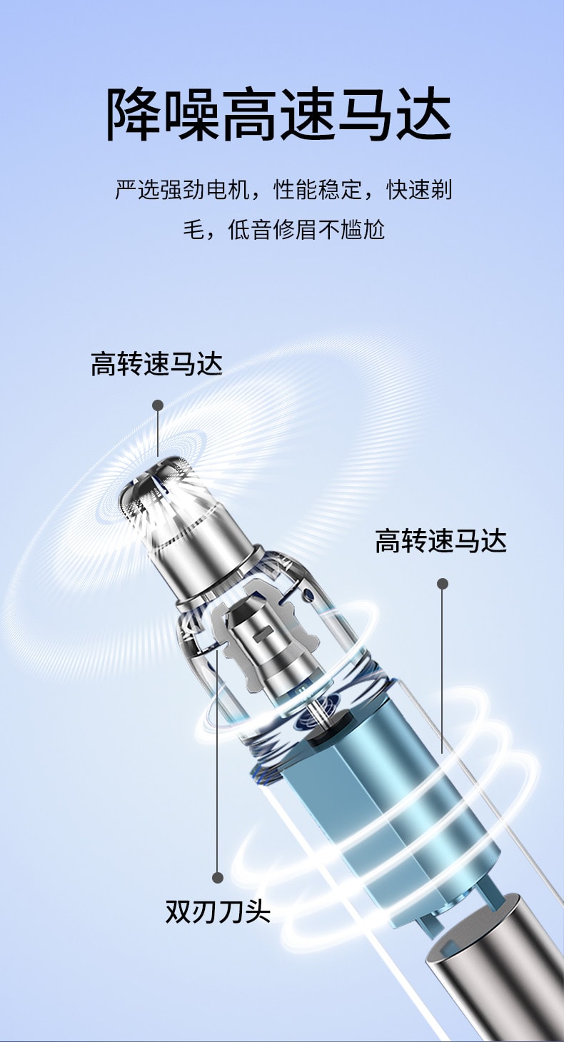 Eyecurl 電動修眉刀自動修眉毛神器剃眉筆修剪器男女士專用刮眉儀充電 銀色1件