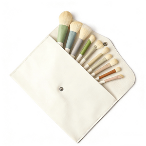 【中国直邮】 魅丝蔻 10支莫兰迪迷你便携式化妆刷人造纤维套装全套眼影刷子mini旅行信封包款 *1件