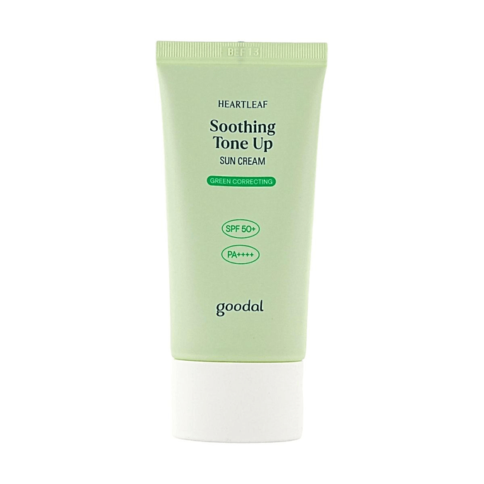 韓國GOODAL果達兒 魚腥草舒緩綠色調提亮防曬霜 SPF50+ PA++++ 50ml【泛紅校正敏感肌適用】