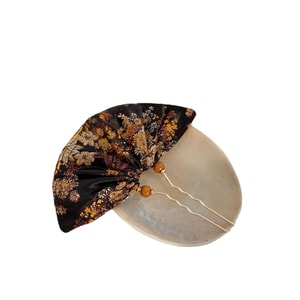 Chinese-Style Embroidered Brocade Hairpin With An Insipid Retro Dark Hanfu Headpiece Accessory 1 Piece