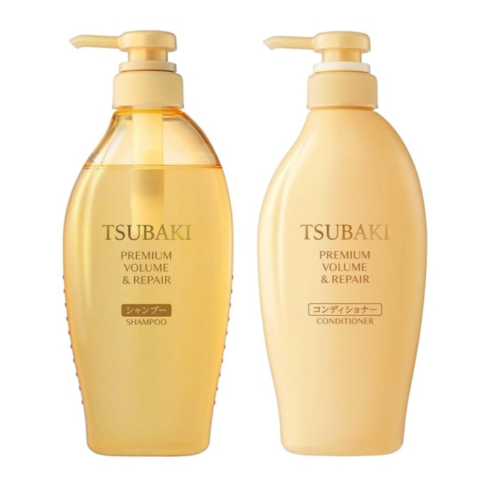 日本 FineToday TSUBAKI絲蓓綺 金椿 0秒沙龍級滋潤 沁潤臻致修護洗水露&護髮素套裝 450ml+450ml 高級豐盈&修復【2025NEW】