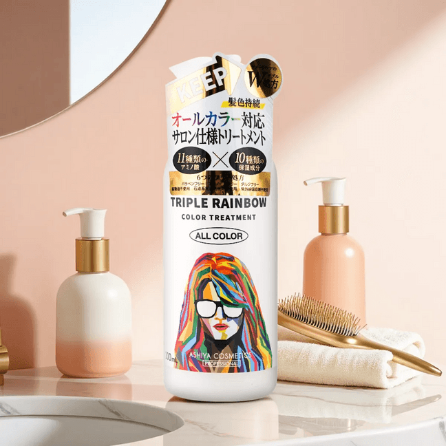 Triple Rainbow Color Treatment After Hair Dye Color Keep 10.14fl.oz. #White, Can Be Paired with Any Color Fixing Shampoo